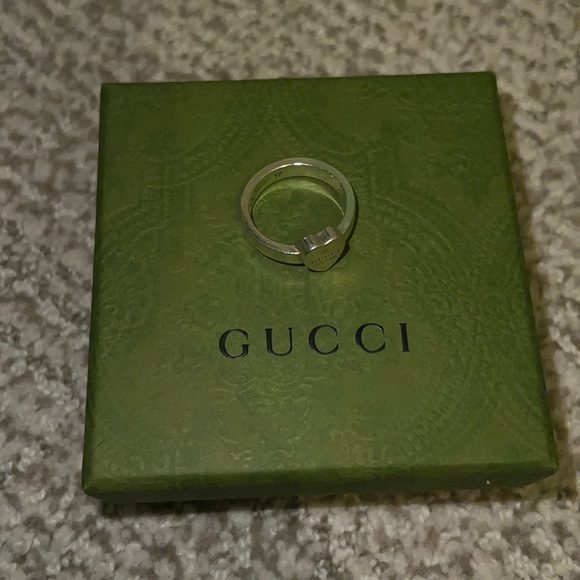 GUCCI TRADEMARK RING WITH HEART PENDANT - Picture 1 of 4